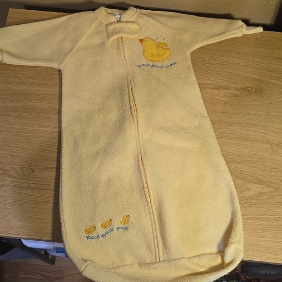 Carter's Yellow Sleep Sack with Cozy Fleece and Duck Embroidery 0-9M - Picture 1 of 2